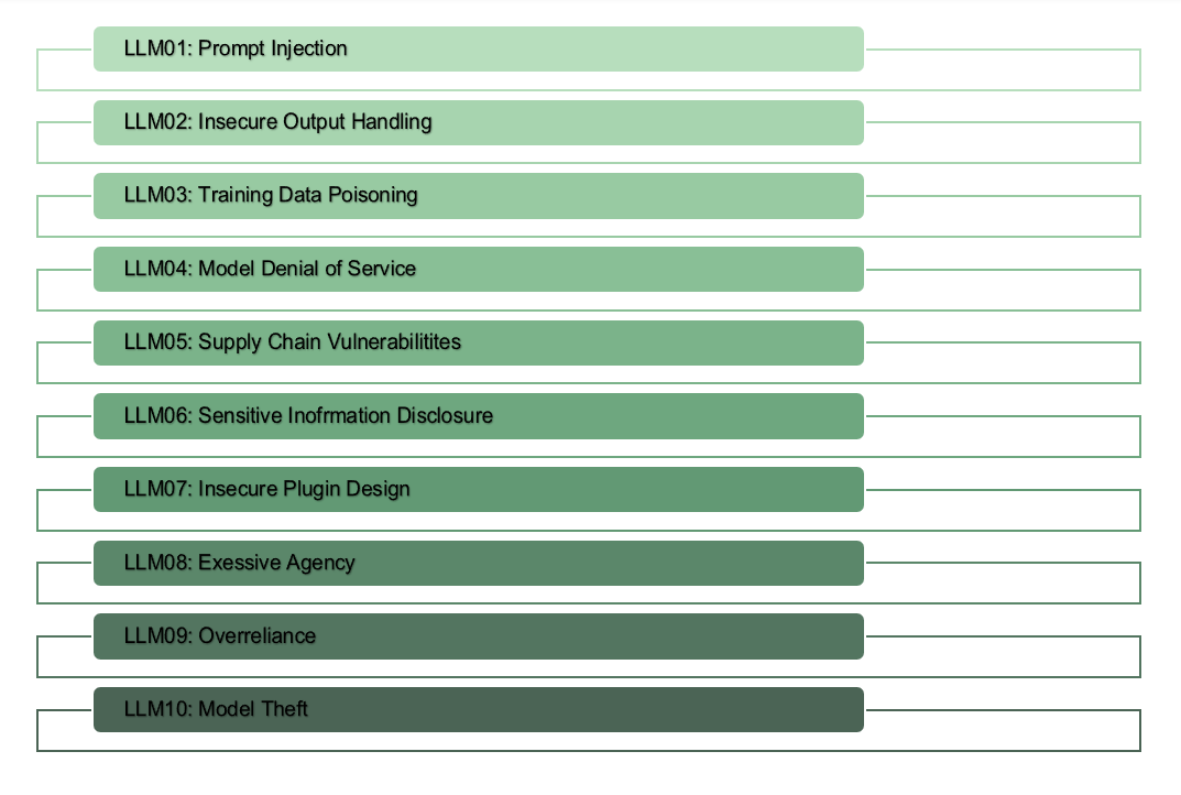 List of owasp top 10 for LLM